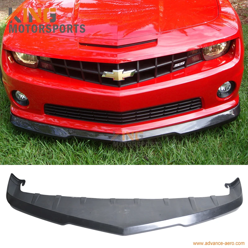 Для 2010 2011 2012 2013 Chevrolet Camaro переднего бампера губ Неокрашенный Черный-поли уретан