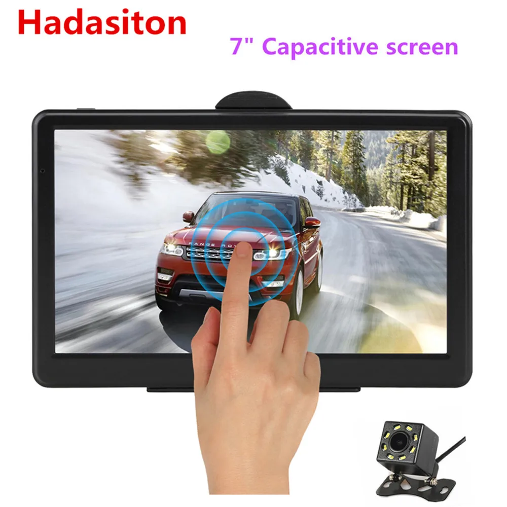 Новый 7 дюймовый емкостный экран Автомобильная GPS навигация 8G MTK800M Sat Nav бесплатные