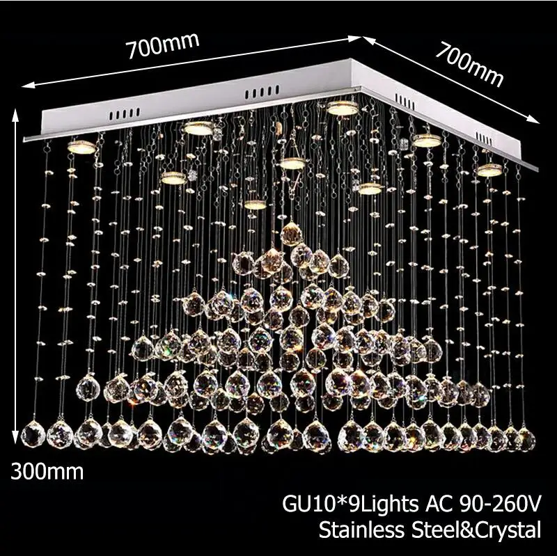 Европа loft подвесная люстра с кристаллами G10 светодиодный 2 размера Современная Подвесная лампа для спальни гостиной отель Ресторан магазин столовая - Цвет корпуса: 9 lights