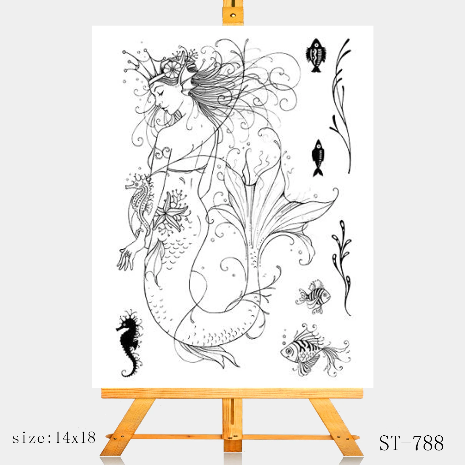 

AZSG Sad mermaid Clear Stamps/Silicone Transparent Seals for DIY scrapbooking Card Making