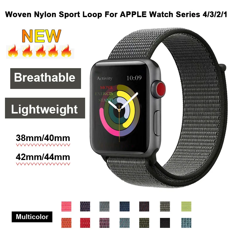 

Dark Olive Sport Loop Nylon Band 40mm 44mm For Apple Watch 4 Women Strap 38mm Men Wristbands 42mm For Iwatch 3