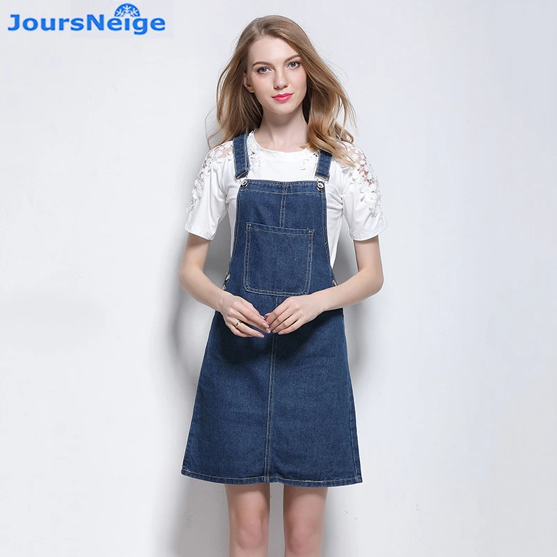 jean skirt with suspenders