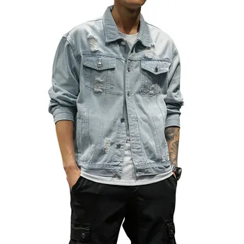

Casual Slim Mens Denim Jacket Plus Size S-5XL Bomber Jacket Men High Quality Cowboy Men's Jean Jacket Chaqueta Hombre