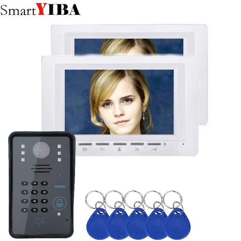 SmartYIBA 7 Inch Password  RFID Access Waterproof HD IR Camera Video Doorphone Intercom Security Kits Doorbell Camera Doorbell