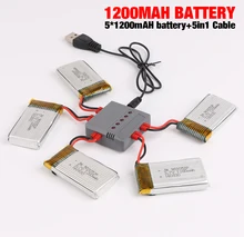 New Syma X5HC X5HW RC Drone Battery 3.7V 1200mAh Lipo Battery Spare Parts RC Quadcopter with 5 in1 cable