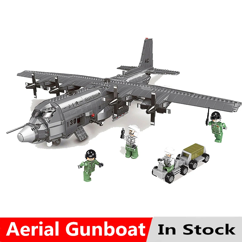 

Plain Series The AC130 Aerial Gunboat Kit Model Set Building Blocks Bricks Educational Toys For Children Kids Birthday Gifts