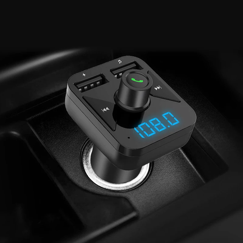 MP3 музыкальный плеер FM передатчик Bluetooth Беспроводной Dual USB Выход автомобиля стильная автомобильная зарядка