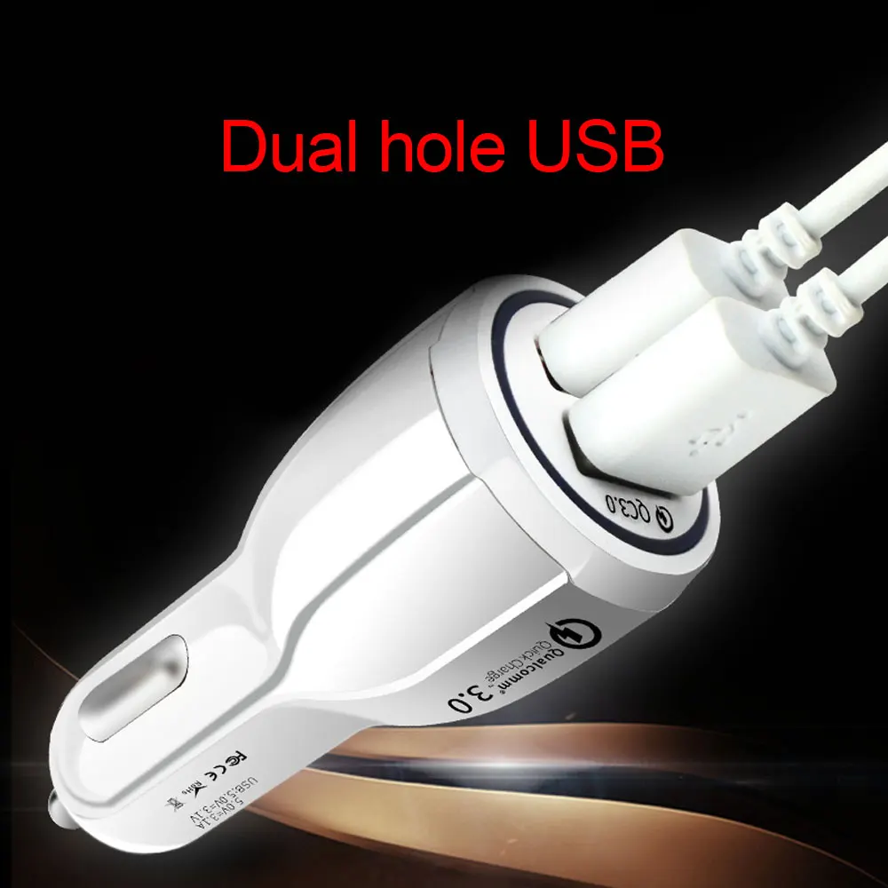 1 шт. универсальное автомобильное зарядное устройство с двумя портами USB Quick Charge 3,0 3.1A для всех устройств IOS Android смартфонов планшетов