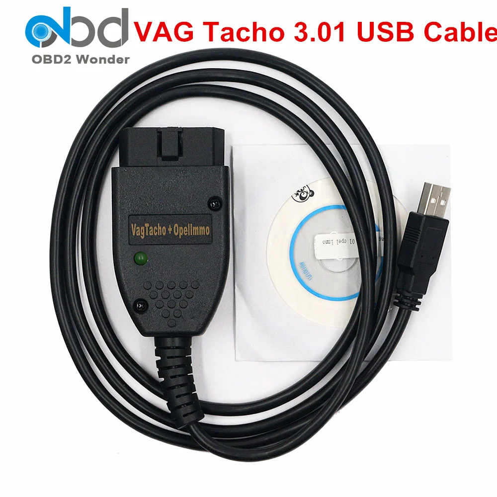 Новинка Vag Tacho 3,01 USB диагностические кабели VAG OBD2 сканирующий инструмент для Opel Подушка безопасности Immo сброс сканер VAGTACHO 3,01 OBDII адаптер