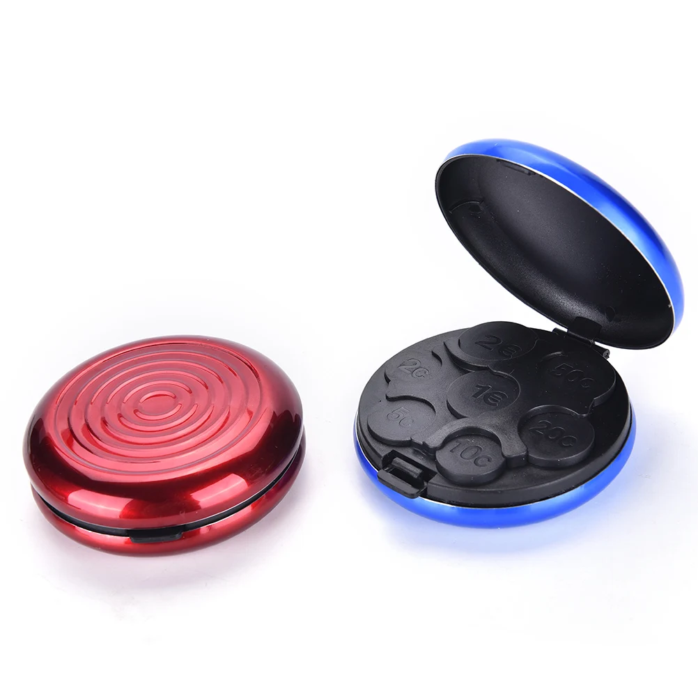 

Euro Dollar Coin box Dispenser Coins Purse Wallet Holders Storage Box Aluminum Alloy+Plastic Organizer Money Boxes