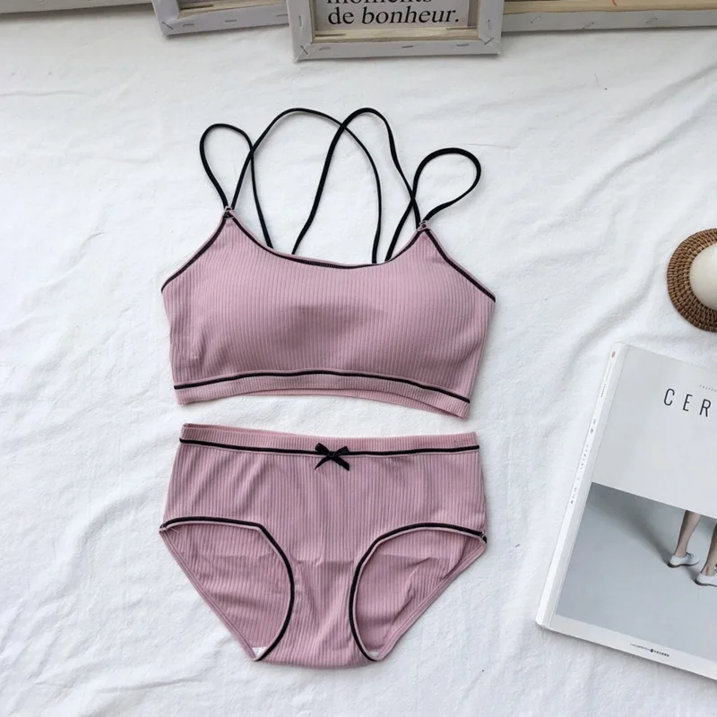 

Comfortable Wireless Bra Sets Women Cotton Bra Set Lingerie 2019 Female Underwear