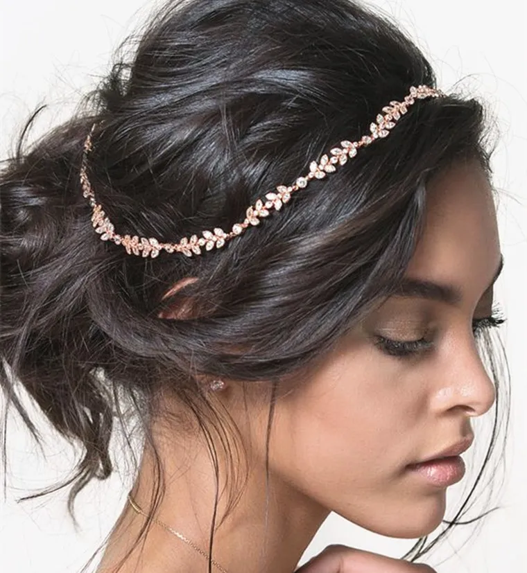 

Crystal Wedding Hair Accessories Head Jewelry Hairwear Rhinestone Bridal Ribbon Headbands Bride Headpieces Women Head Band