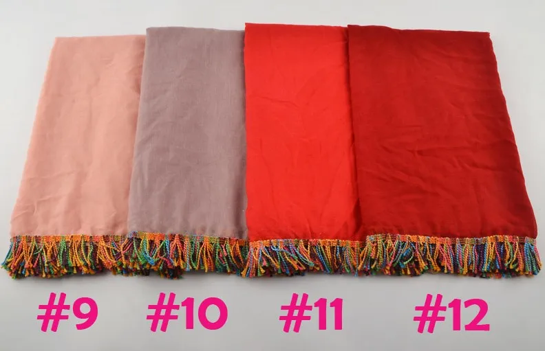 

Free shipping Plain Viscose Scarf Muslim Hijab Muffler Head Wrap High Quality Scarves Tassel Shawl New Hot Sale Big Size