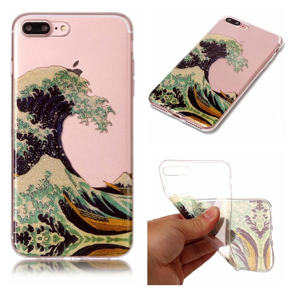 for apple iphone 5g 5s SE 6 6S plus 7 case Flash Glitter Silicone Bling PUG back Transparent phone Cover for iphone 7 plus Coque (4)