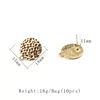 10pcs/lot Zinc Alloy Stud Earrings Round Gold Metal Round Ripple Earrings Connector For DIY Earrings Jewelry Making Accessories ► Photo 3/6