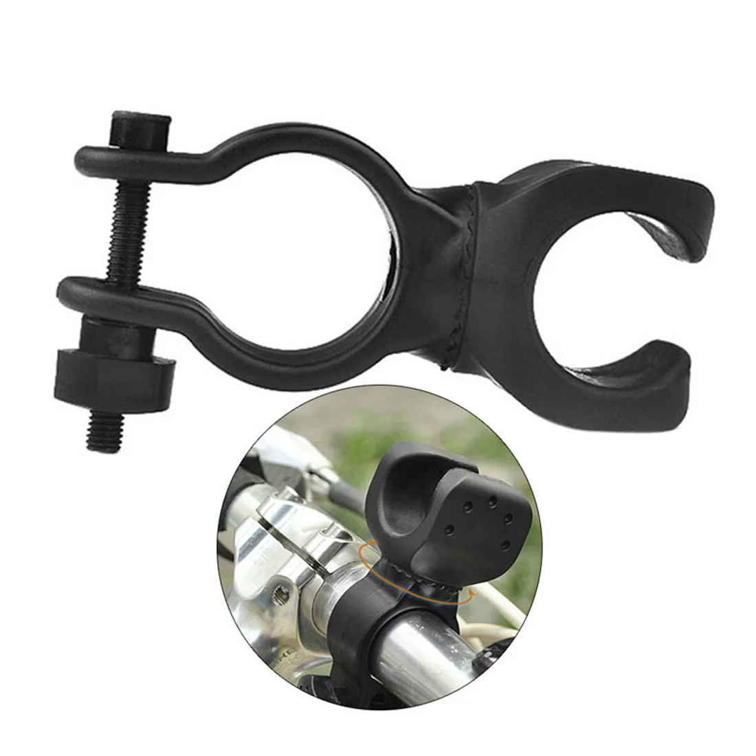 

Pro MTB Bicycle Front Light Bracket Antiskid Rubber Flashlight Holder Clips 360 Rotation Waterproof Bike Accessories