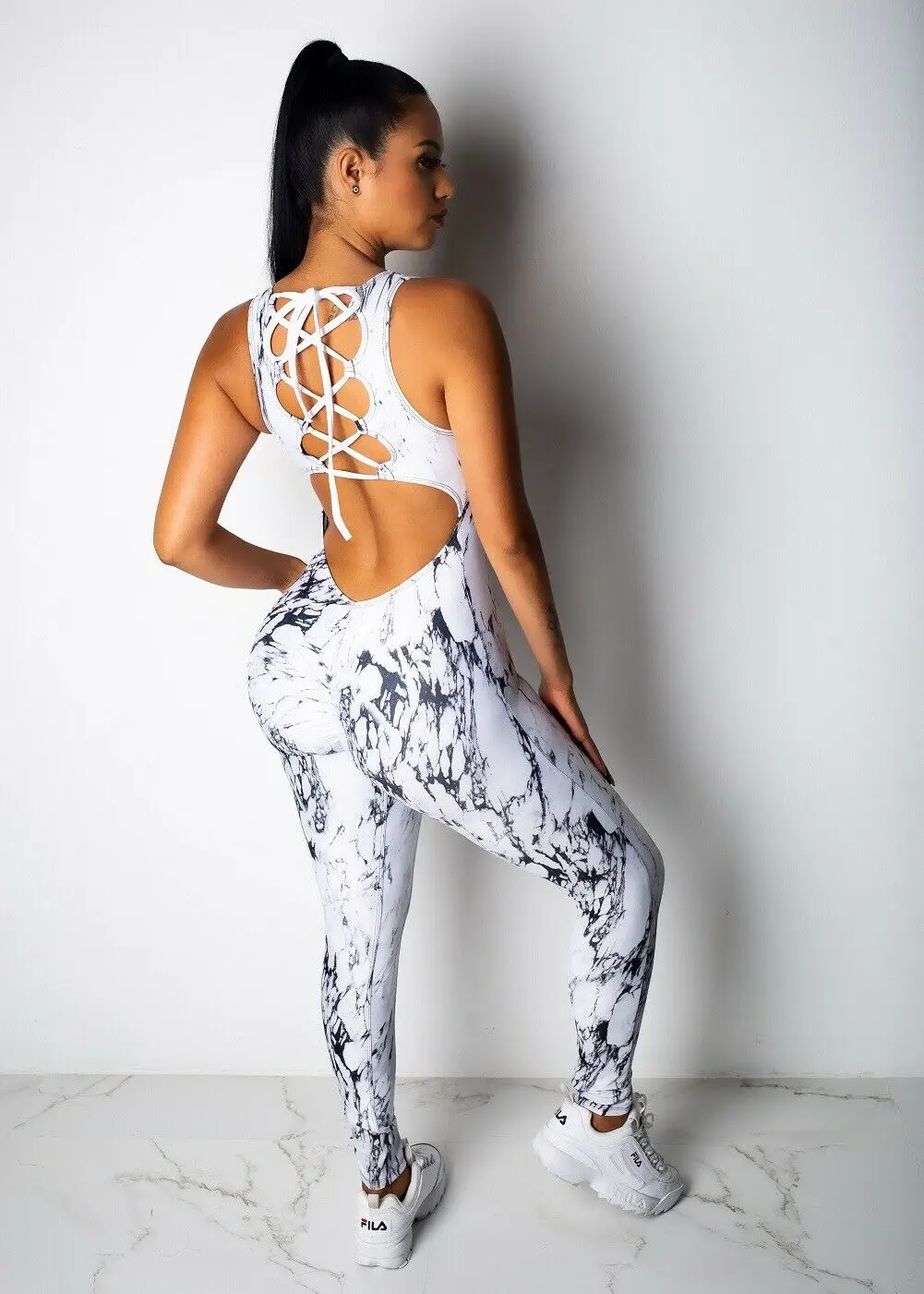 Sexy Women Sport Gym Romper New Summer Leopard Sleeveless Backless Fitness Running Ladies Jumpsuit Bodycon Clothes S-XL