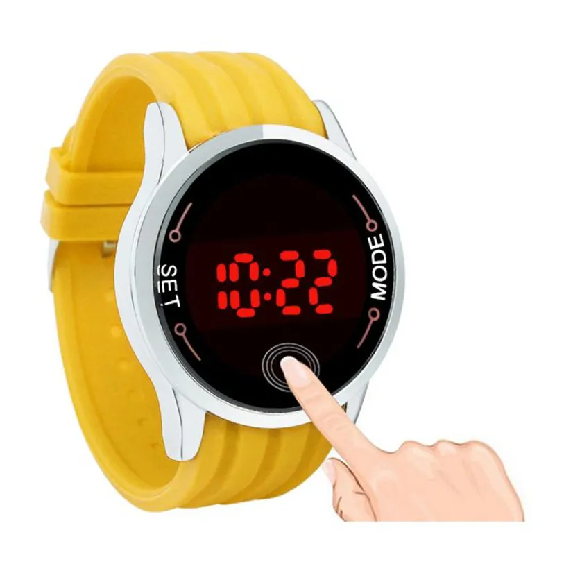 Модные водонепроницаемые мужские светодиодный сенсорный экран день дата Силиконовые наручные часы relojes hombre au4