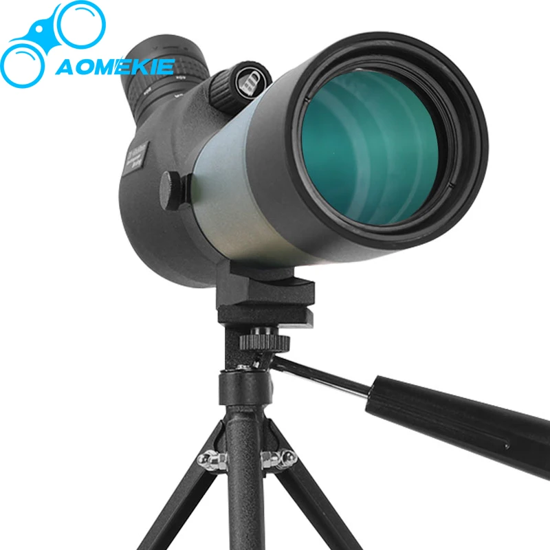 AOMEKIE 20-60x60 Zoom Spotting Scope Bak4 Prism Optical Lens Waterproof Monocular Telescope with Tripod for Birdwatching Hunting outdoor 20 60x60 zoom monocular telescope spotting scope optical lens with tripod carrying bag for birdwatching hunting dp006