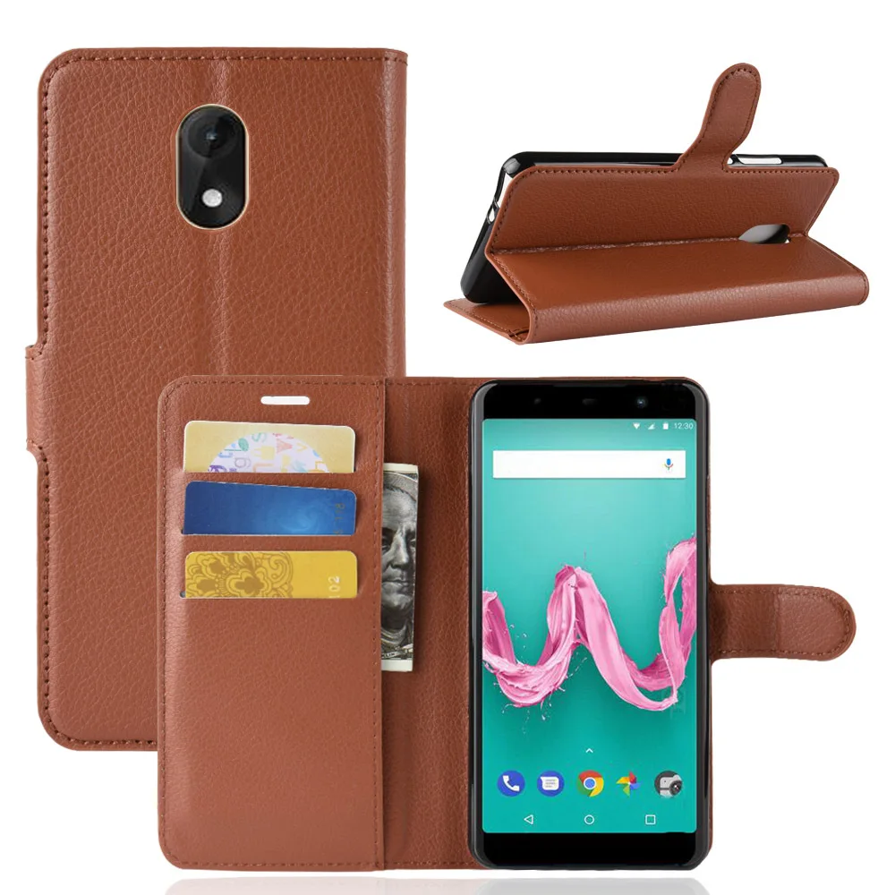 

Luxury PU Leather Flip Cover For Wiko lenny5 Jerry3 view Case Wallet Stand Card Pockets Litchi pattern Mobile Phone Bags Fundas
