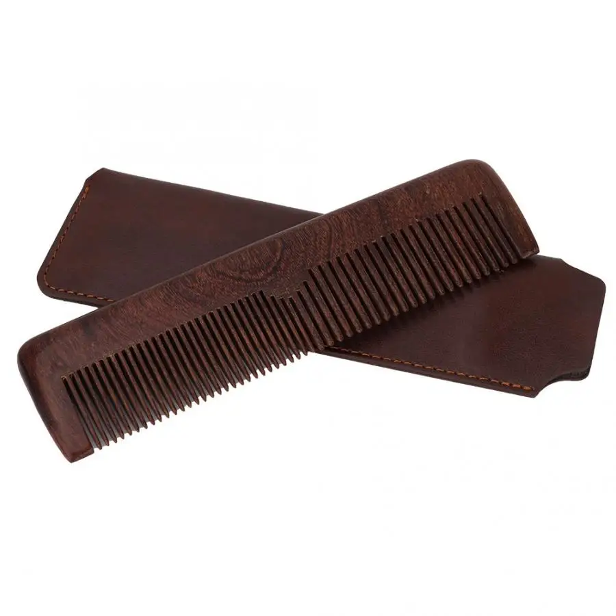Hair Combs 2 Colors Black Sandalwood Combs Beard Shaping Styling Template Beard Hair Comb Shampoo Brush - Цвет: 02