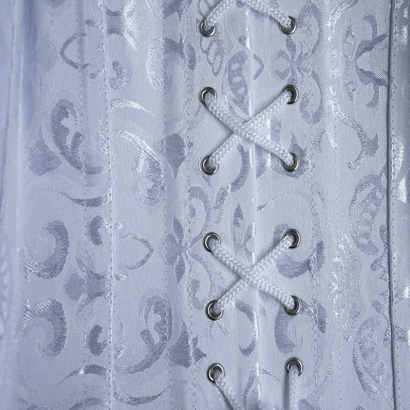 TOPMELON стимпанк корсет женский Викторианский стиль шейпер стальная кость S-6XL размера плюс Бюстье для похудения Корсеты костюм черный белый