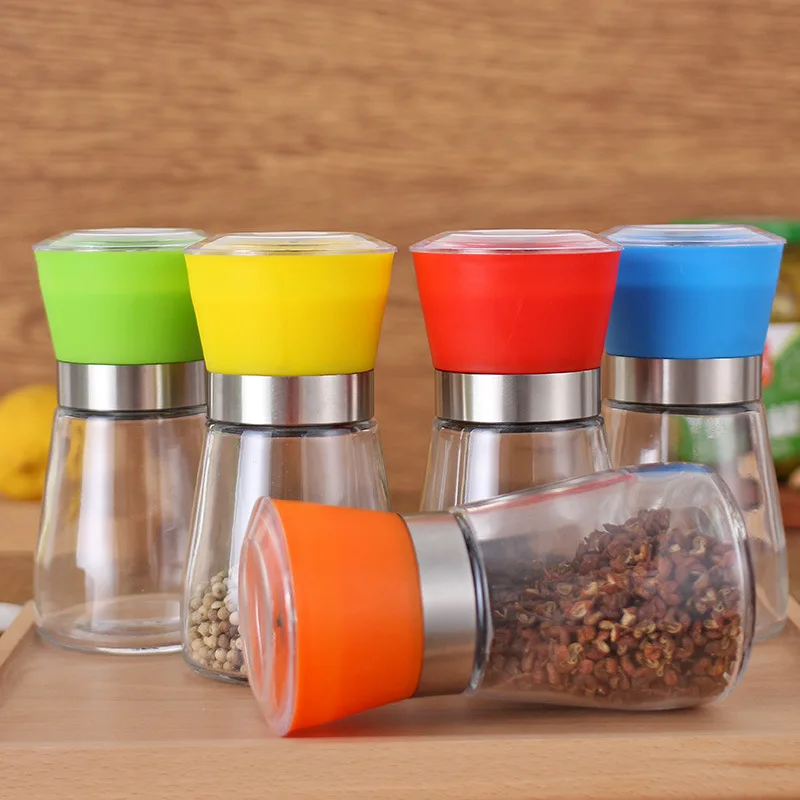 Spice and Nut Grinder Manual Pepper Grinder Glass Condiment Grinder
