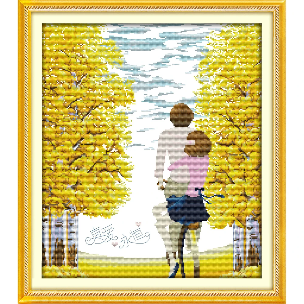 Joy Sunday Eternal Love Chinese Cross Stitch Kits Ecological Cotton Clear Stamped Printed 11CT DIY Wedding Decoration For Home | Дом и сад