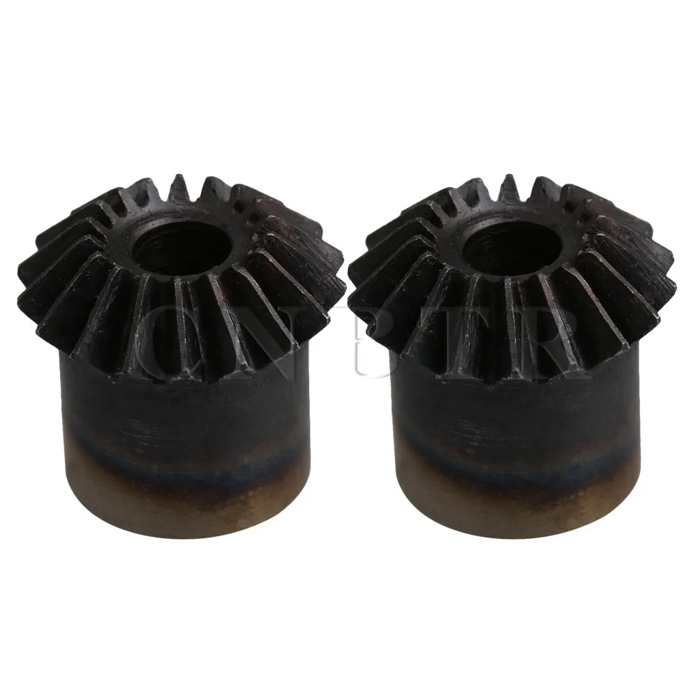 

CNBTR 45# Steel 1 Modulus 18 Teeth 6mm Hole Diameter 19mm OD 1:1 Ratio Tapered Bevel Gear Wheel Pack of 2