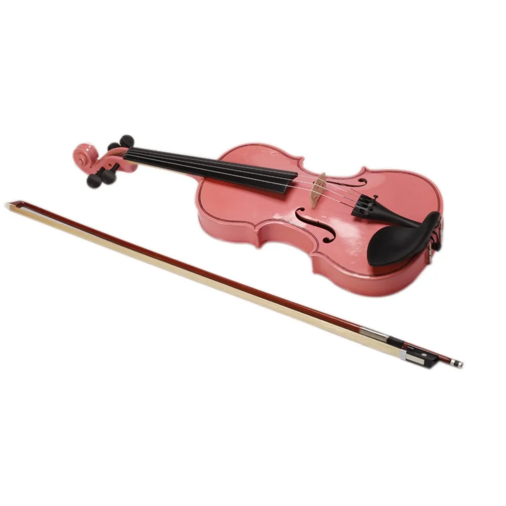 

2016 High quality Pink Violin 4/4 1/4 3/4 1/2 1/8 Size Available Violin Full Set with Bow/Rosin/Case Colorful Violins Available