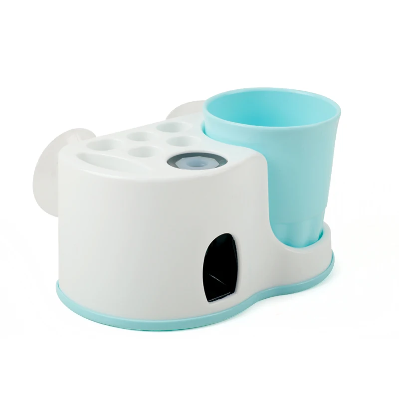 Автоматический Диспенсер зубной пасты набор для держателей зубных щеток Органайзер креативный диспенсер для зубной пасты набор аксессуаров для ванной - Цвет: Blue