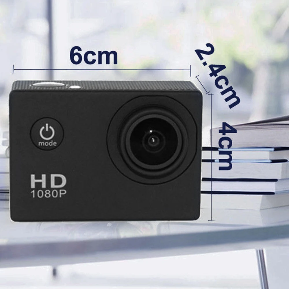 Камера спортивная DV видеокамера 2 дюйма Full HD 1080p 12 МП 70 градусов широкоугольная