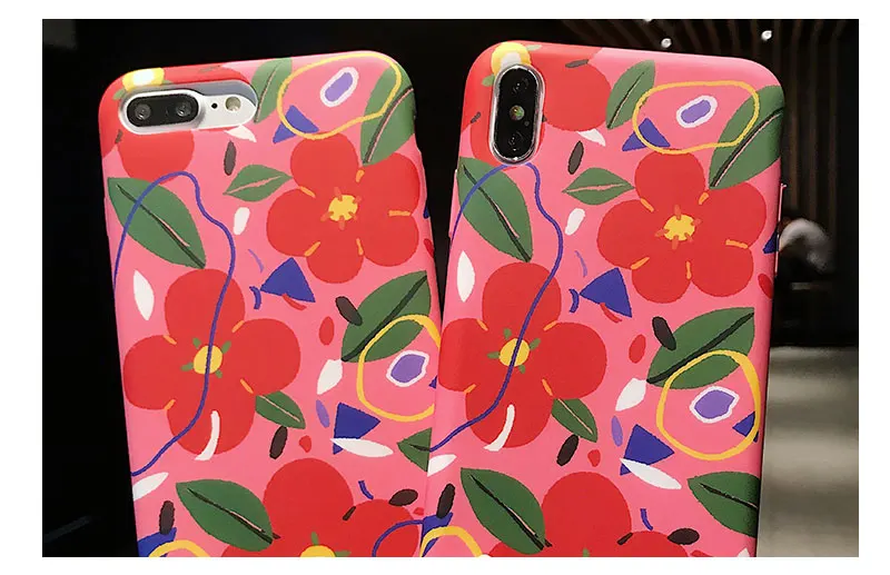 Flower Silicone Case For iPhone 8 8plus 7 7 Plus Phone Case Soft For iphone 6 s 6s Plus X XR XS Max Cases Cover Coque Funda Bag  (16)