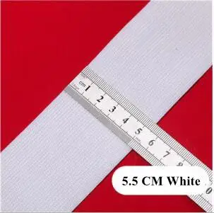 5Meters 1-6CM Black/White High Elastic Band Nylon Webbing Spandex Ribbon Garment Trousers Hair Tie Dress Lace Sewing Accessories - Цвет: White 5.5 cm