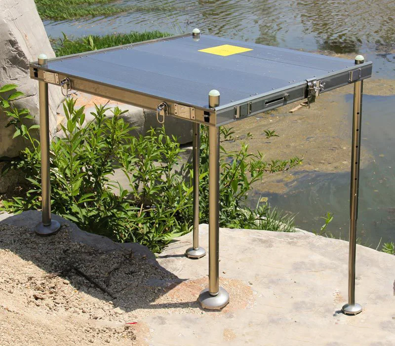 Usine direct nouveau grand épais renforcé en aluminium pliant chaise de pêche table de pêche quai de pêche chargement 1000kg