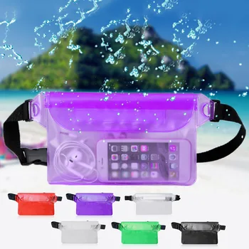 

Universal Seal Type Men Women Waterproof Waist Bag Outdoor Swimming bag Beach Use Mobile Phone PVC Pouch Belt Bag Hot