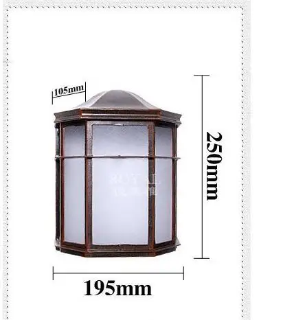 Наружный настенный светильник для коридора, балкона, декоративный светильник ing, водонепроницаемый садовый светильник, наружный 220 В, 17,5*23*32 см - Испускаемый цвет: F