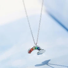 Новинка, радужное облако, сладкое, свежее, дикое, 925 пробы, серебряная цепочка на шею, темперамент, Трендовое женское ожерелье, SNE173