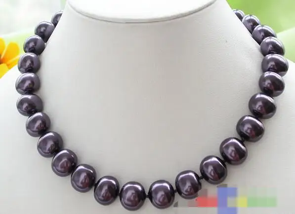 

3693 grape purple egg SEA SHELL PEARL NECKLACE