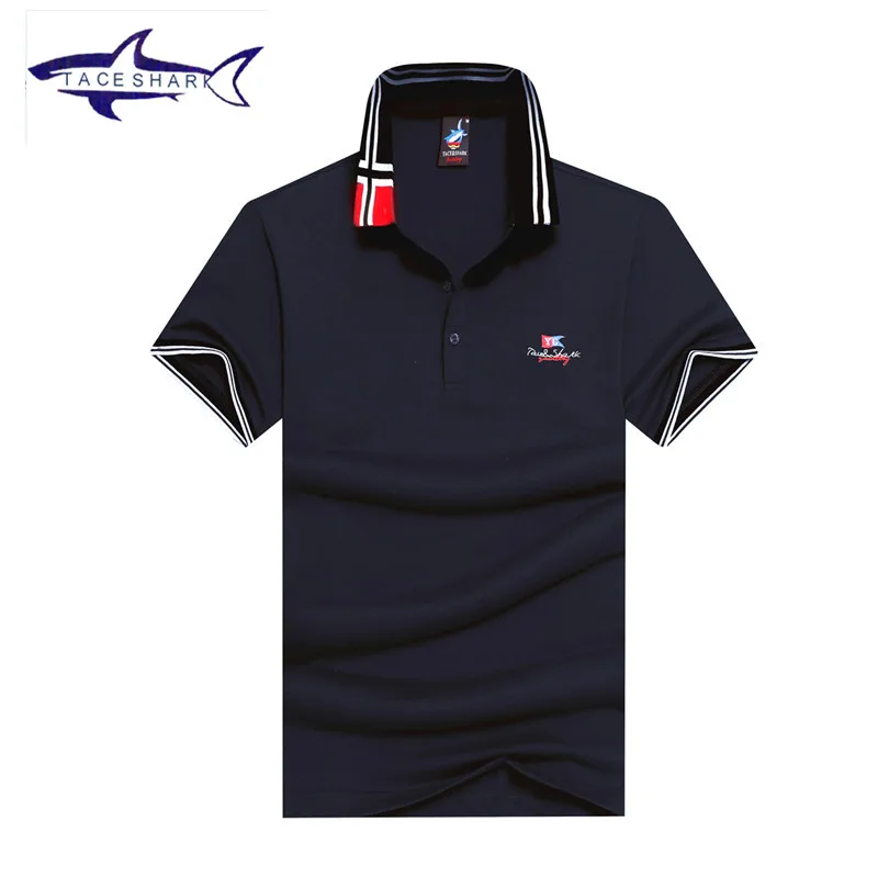 Модная мужская однотонная хлопковая дышащая деловая рубашка поло camisa polo Tace& Shark polo, Мужская брендовая рубашка polo masculina