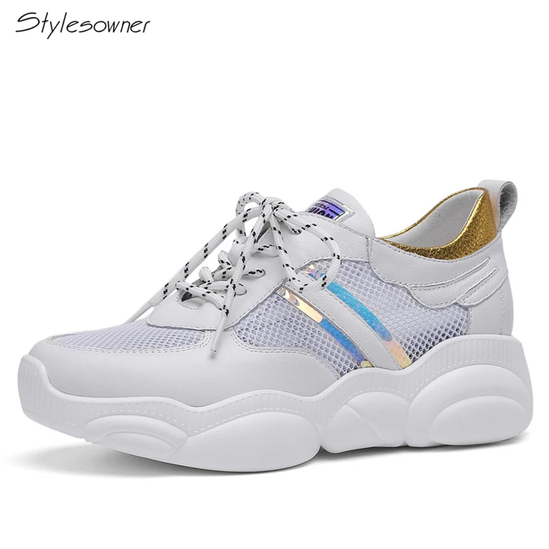 

Stylesowner 2019 Spring Summer Fashion Ladies Shoes Mesh Breathable Casual Shoes Comfortable And Breathable Inner Thick Shoes