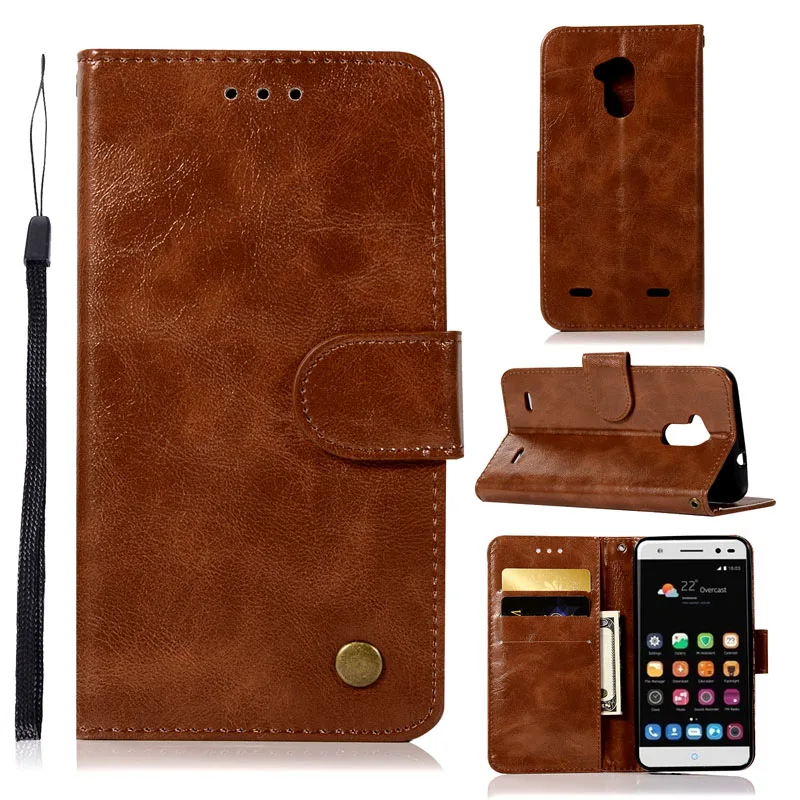 

Retro Case on ZTE Blade V7 Lite Book Cover Rivet Wallet PU Leather Flip Phone Case for Zte V7 Lite v7lite A2 Coque Fundas