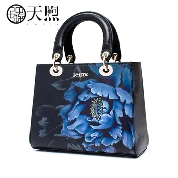 

Pmsix 2020 new fashion printing luxury handbags women bags designer leather women tote handbags shoulder bag