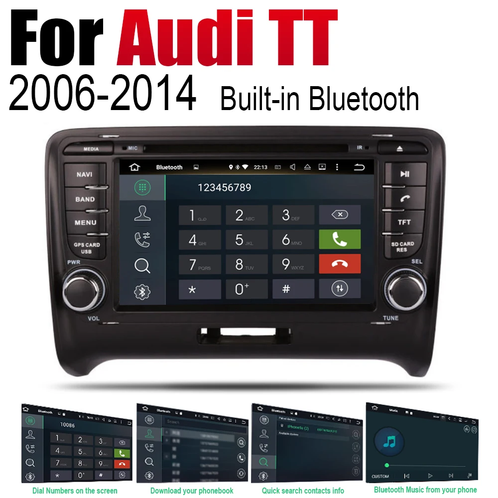 2 Din Автомобильный мультимедийный плеер радиоприемник для Android для Audi TT 8J 2006~ MMI DVD gps-навигатор Карта Авто аудио bluetooth стерео