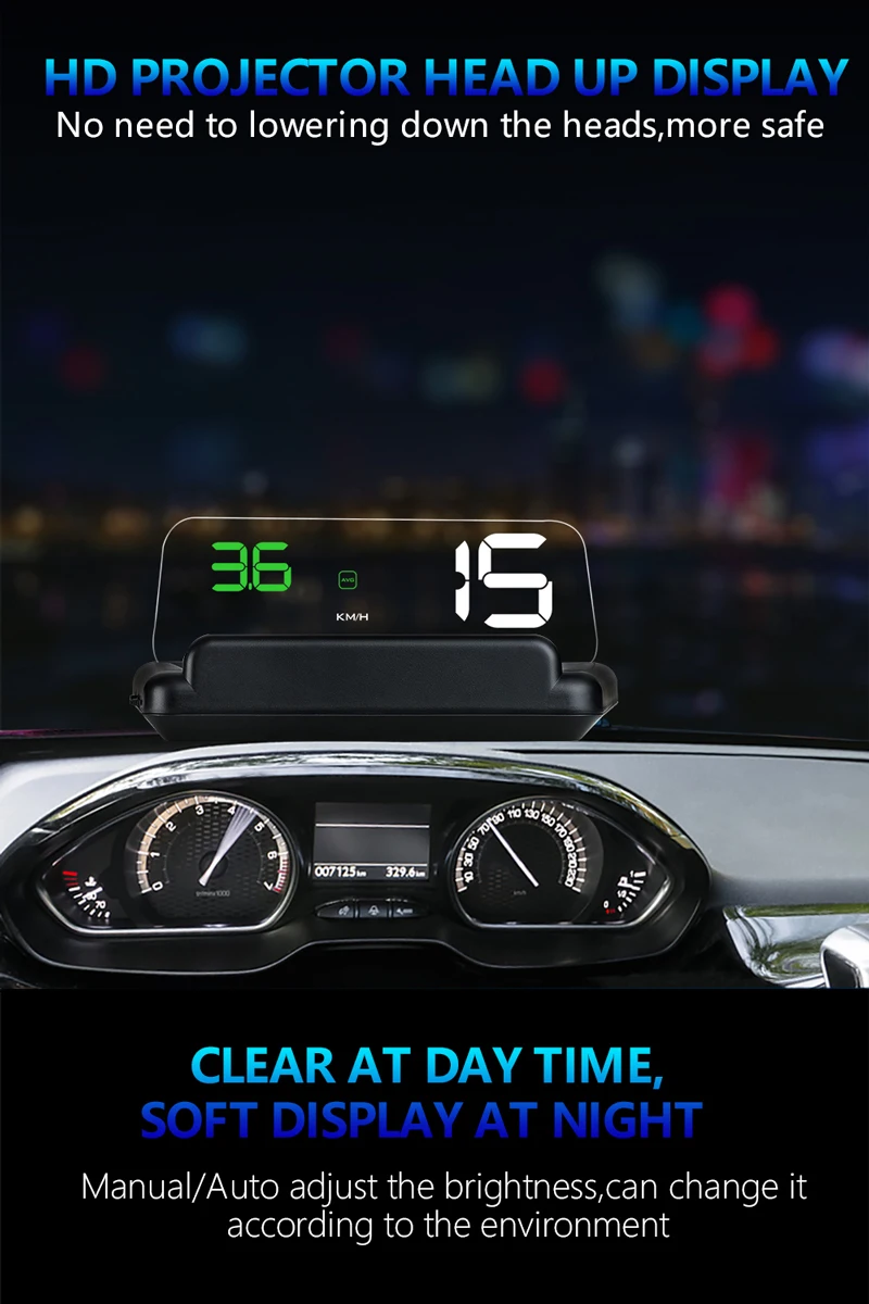 BigBigRoad Car Windscreen Projector On-Board Computer HUD Head Up Display OBD 2 For Volvo S40 S60 S70 S80 S90 V40 XC60 XC70 XC90