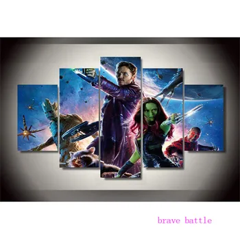 

Guardians Of The Galaxy-1 5 Pieces Canvas Painting Print Living Room Home Decor Modern Wall Art Oil Painting