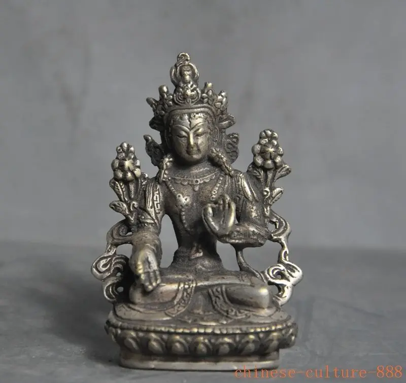 

christmas Old Chinese Buddhism Temple Joss pure bronze Guanyin Bodhisattva Goddess Statue halloween