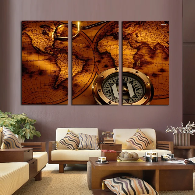 2017 Promotion Sale No Art Paintings On The Wall World Map Canvas