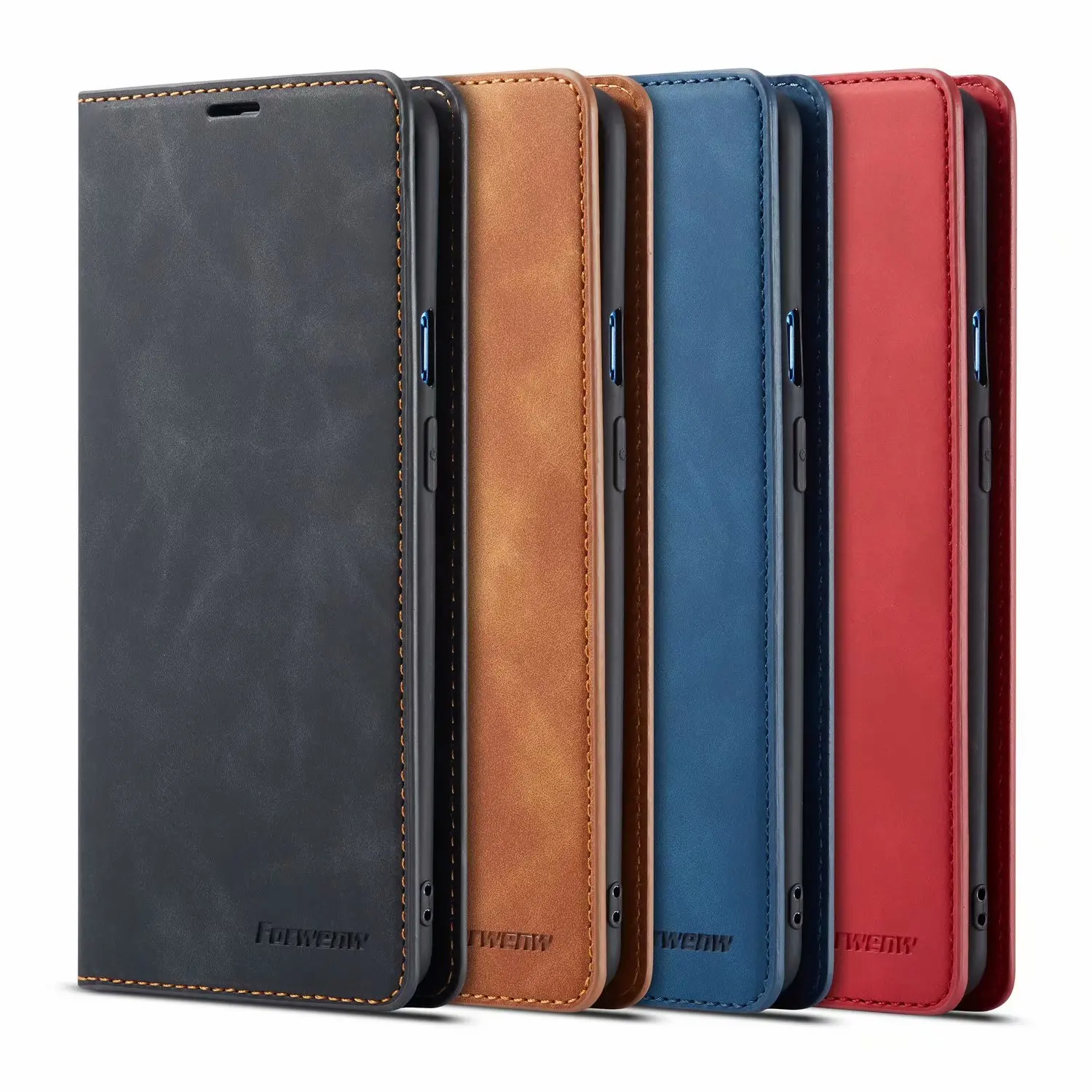 

Magnetic Leather Flip Case for OnePlus 7 Pro Plain Luxury Wallet Cover for OnePlus 7 Anti-knock Kickstand With Card Pocket