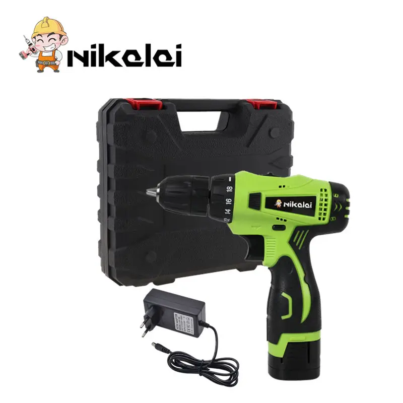 16.8V 36N/M Two Speed hand electric drill wood drilling work electric screwdriver Cordless drill driver Decoration power tools